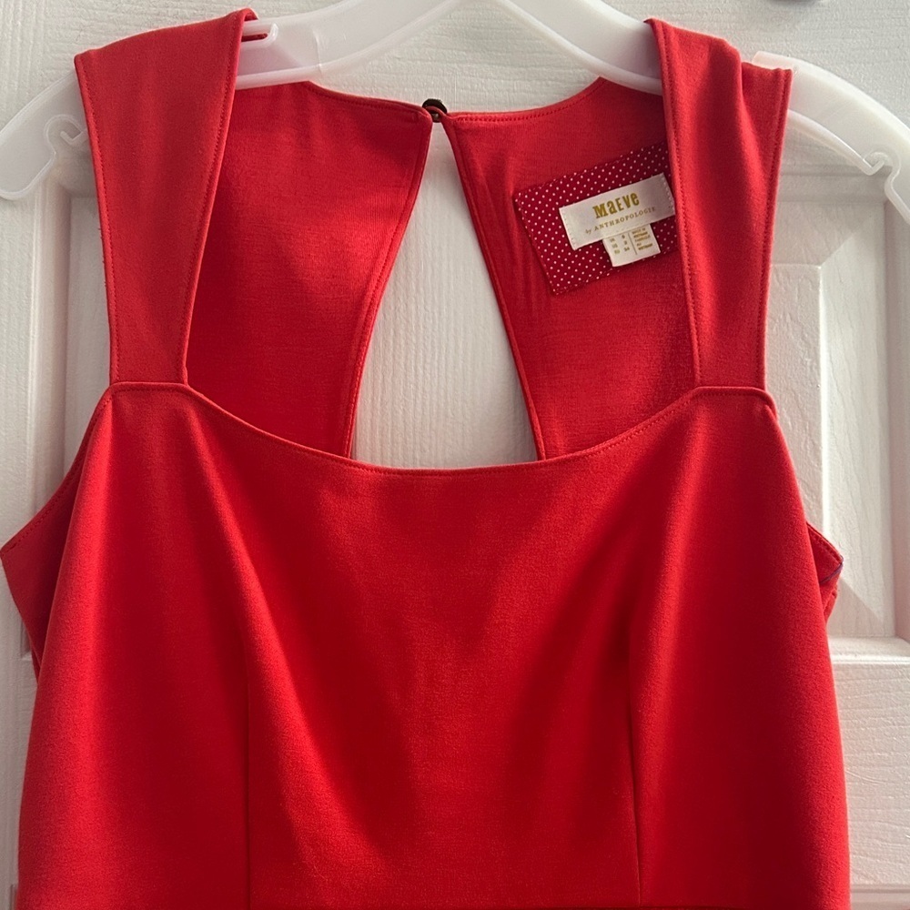 Maeve Asymmetrical Squareneck Maxi Dress Red Women’s 2 Flirty Party Holiday - Picture 5 of 13